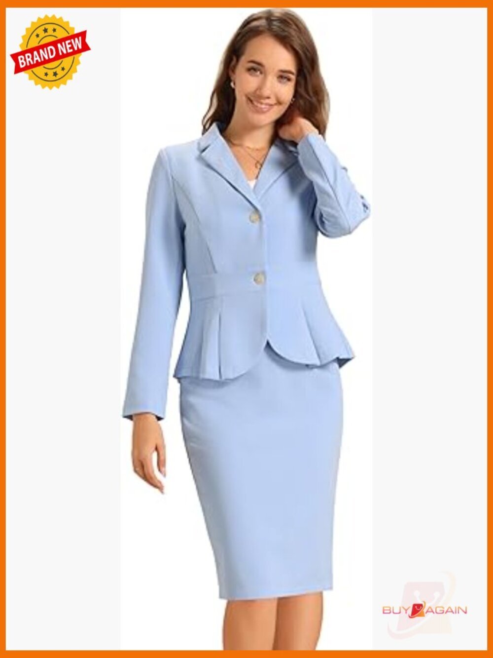 Blazer and Pencil Skirt 2 Piece Set for Work